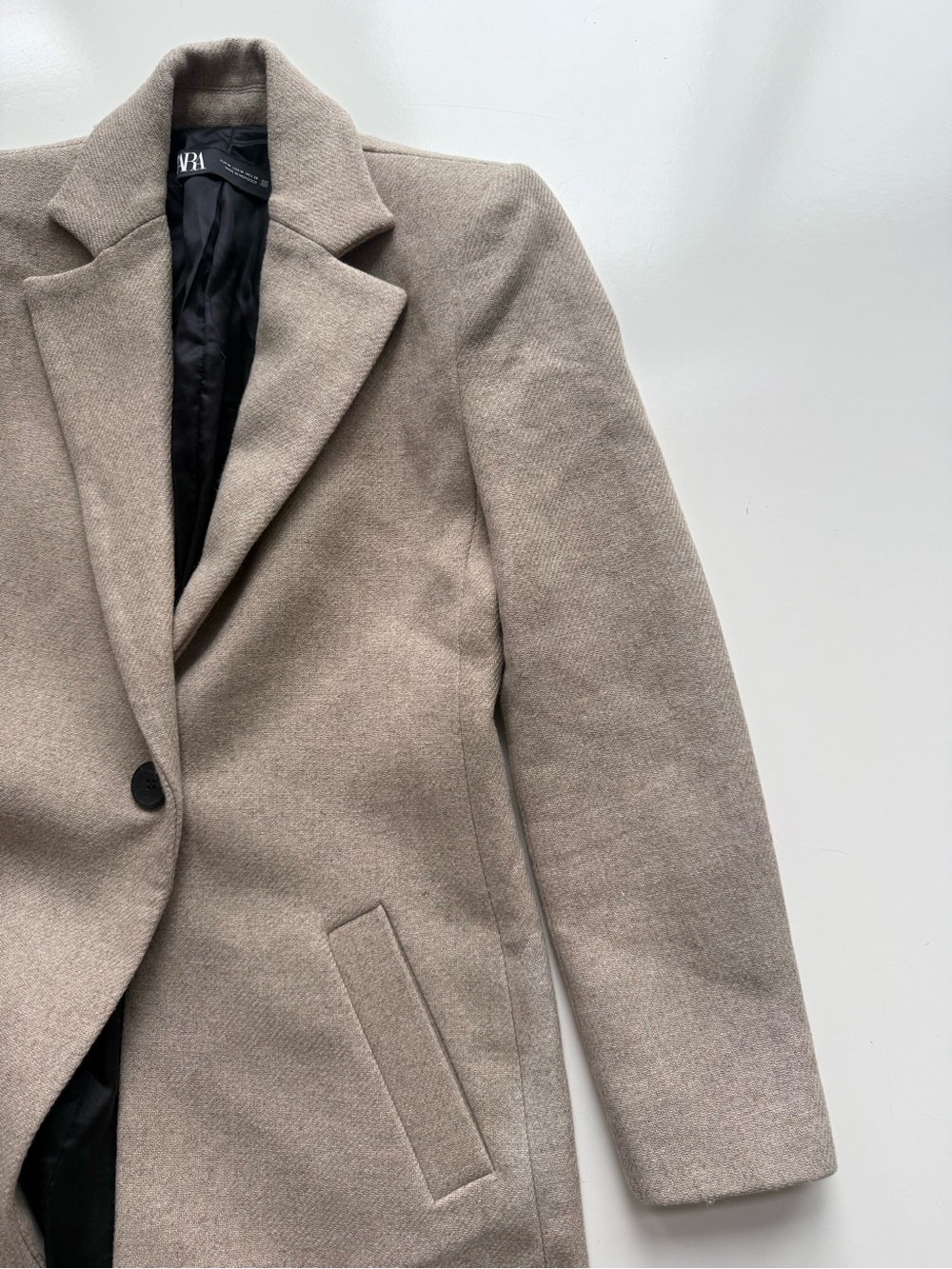 Zara Wool Blend Long Coat size Medium - Picture 8 of 9